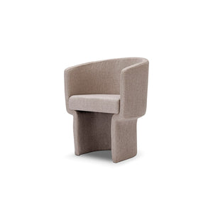 Nerion Barrel Back Upholstered Dining Chair in Warm Sand, Maison Debrah, , ,