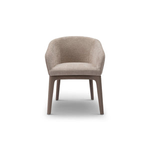 Orelis Barrel Back Dining Chair in Warm Taupe on Black Steel Legs, Maison Debrah, , ,