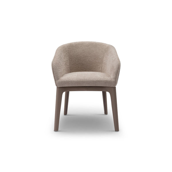 Orelis Barrel Back Dining Chair in Warm Taupe on Black Steel Legs, Maison Debrah, , ,
