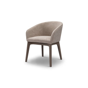Orelis Barrel Back Dining Chair in Warm Taupe on Black Steel Legs, Maison Debrah, , ,