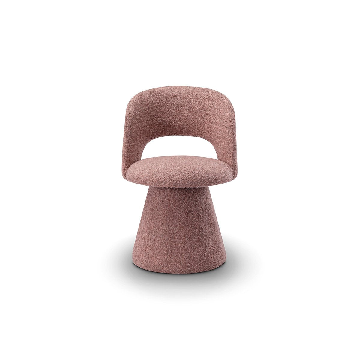 Gwyneira Curved Fully Upholstered Dining Chair on Round Base, Maison Debrah, , ,