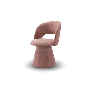 Gwyneira Curved Fully Upholstered Dining Chair on Round Base, Maison Debrah, , ,