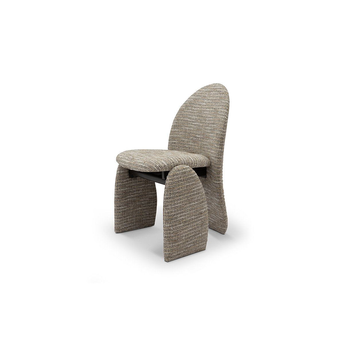 Werlon Upholstered Dining Chair with Arched Sides & Black Metal Legs, Maison Debrah, , ,