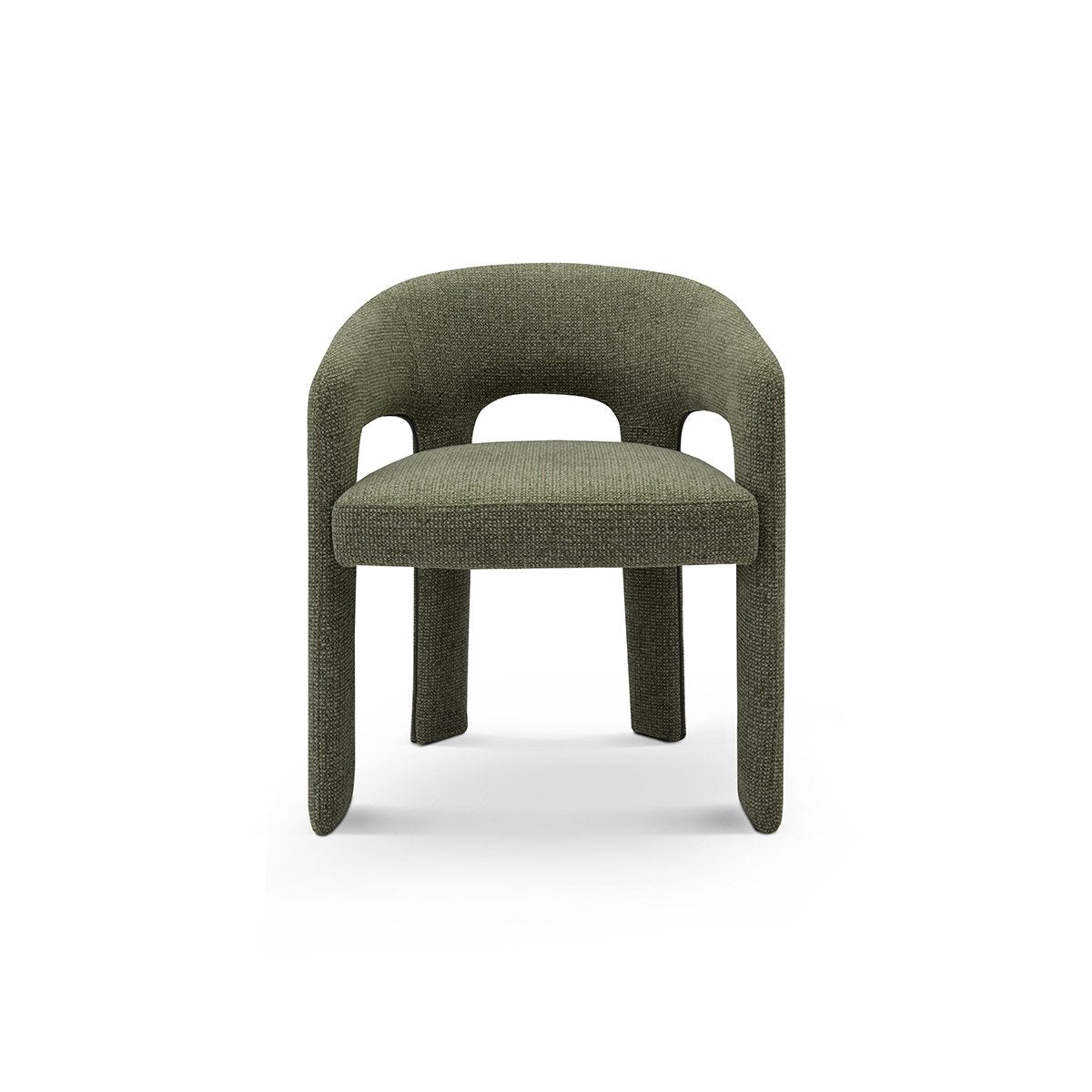 Selvor Curved Upholstered Dining Armchair in Textured Woven Fabric, Maison Debrah, , ,