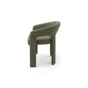 Selvor Curved Upholstered Dining Armchair in Textured Woven Fabric, Maison Debrah, , ,