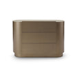 Maison Debrah Zerin wide low cabinet with white ceramic top and brass metallic body