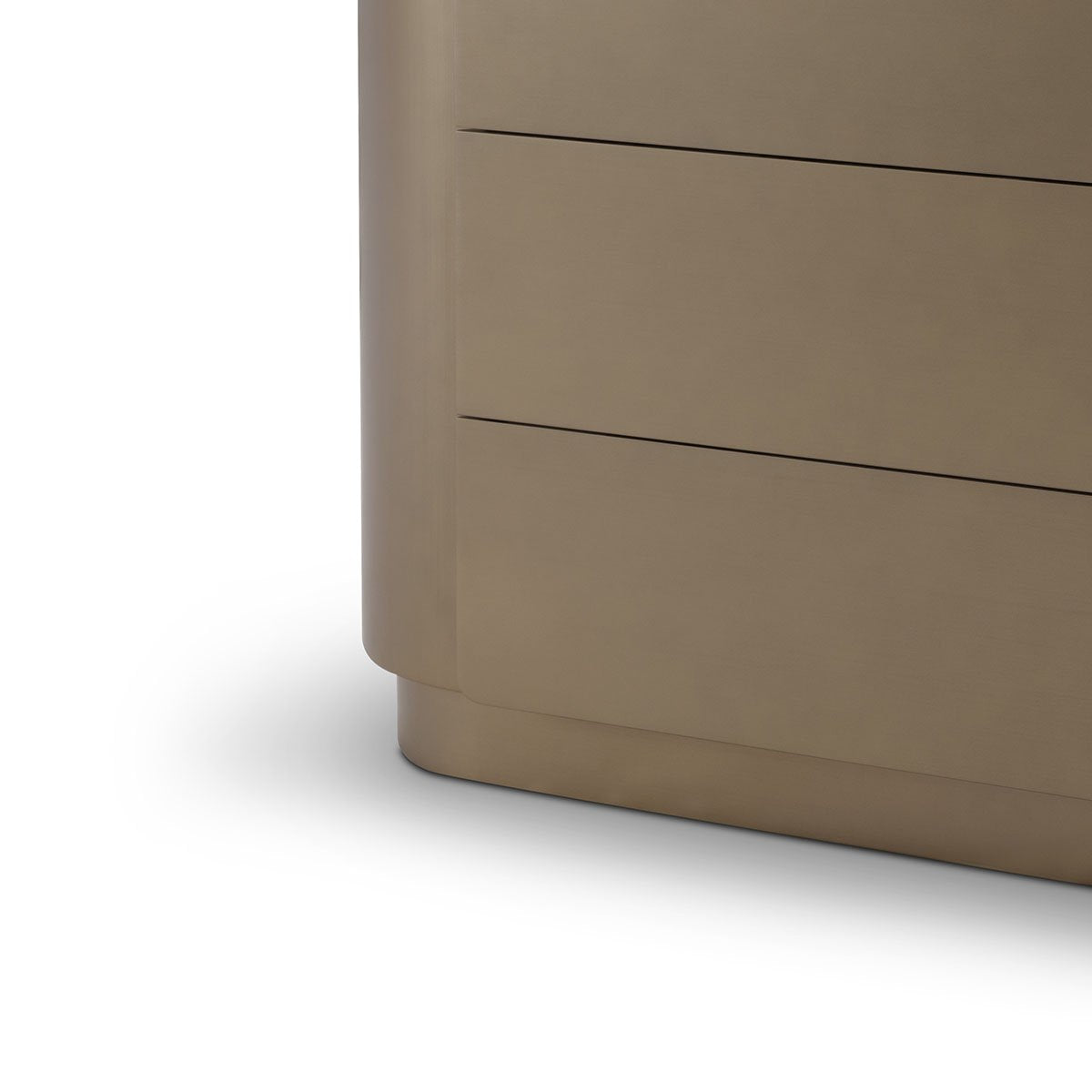 Maison Debrah Zerin wide low cabinet with white ceramic top and brass metallic body — view 3