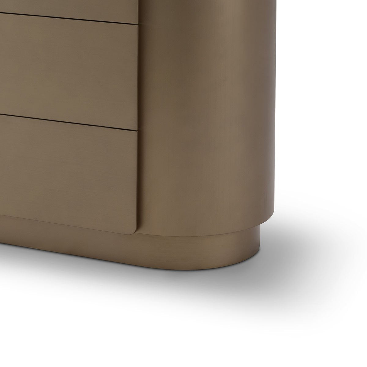 Maison Debrah Zerin wide low cabinet with white ceramic top and brass metallic body — view 5