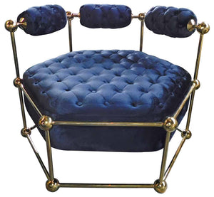 Ivana Velvet and Gold Luxury Leisure Armchair, Cocolea, , ,