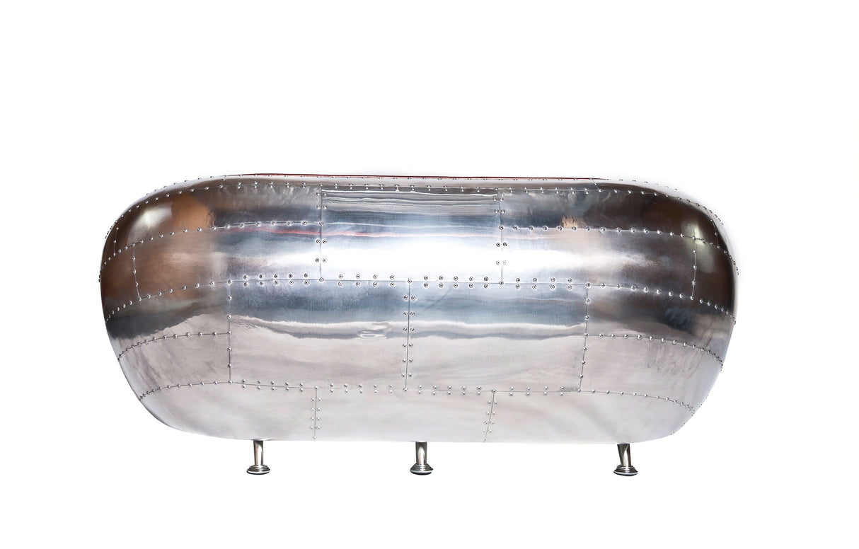 Gulfstream Aluminium and Leather Capsule Sofa, Cocolea, , ,