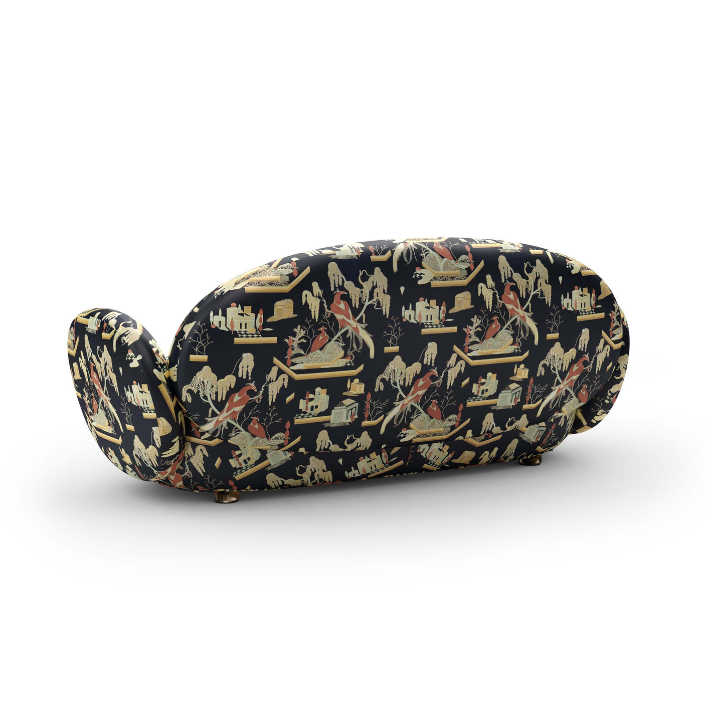 Dolce Sofa - Plush Black-Beige Jacquard Fabric, Cocolea, , ,