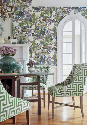 Asian Scenic wallpaper by Natty & Polly, styled in an interior
