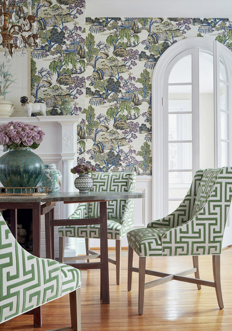 Asian Scenic wallpaper by Natty & Polly, styled in an interior