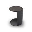 Maison Debrah Avignon compact side table with dark grey elm veneer top and black metal legs