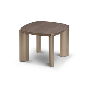 Lecce Square Dark Grey Elm Side Table with Brass Legs, Maison Debrah, , ,