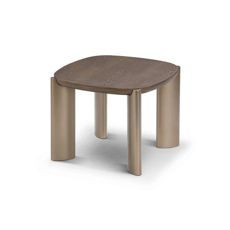 Lecce Square Dark Grey Elm Side Table with Brass Legs, Maison Debrah, , ,