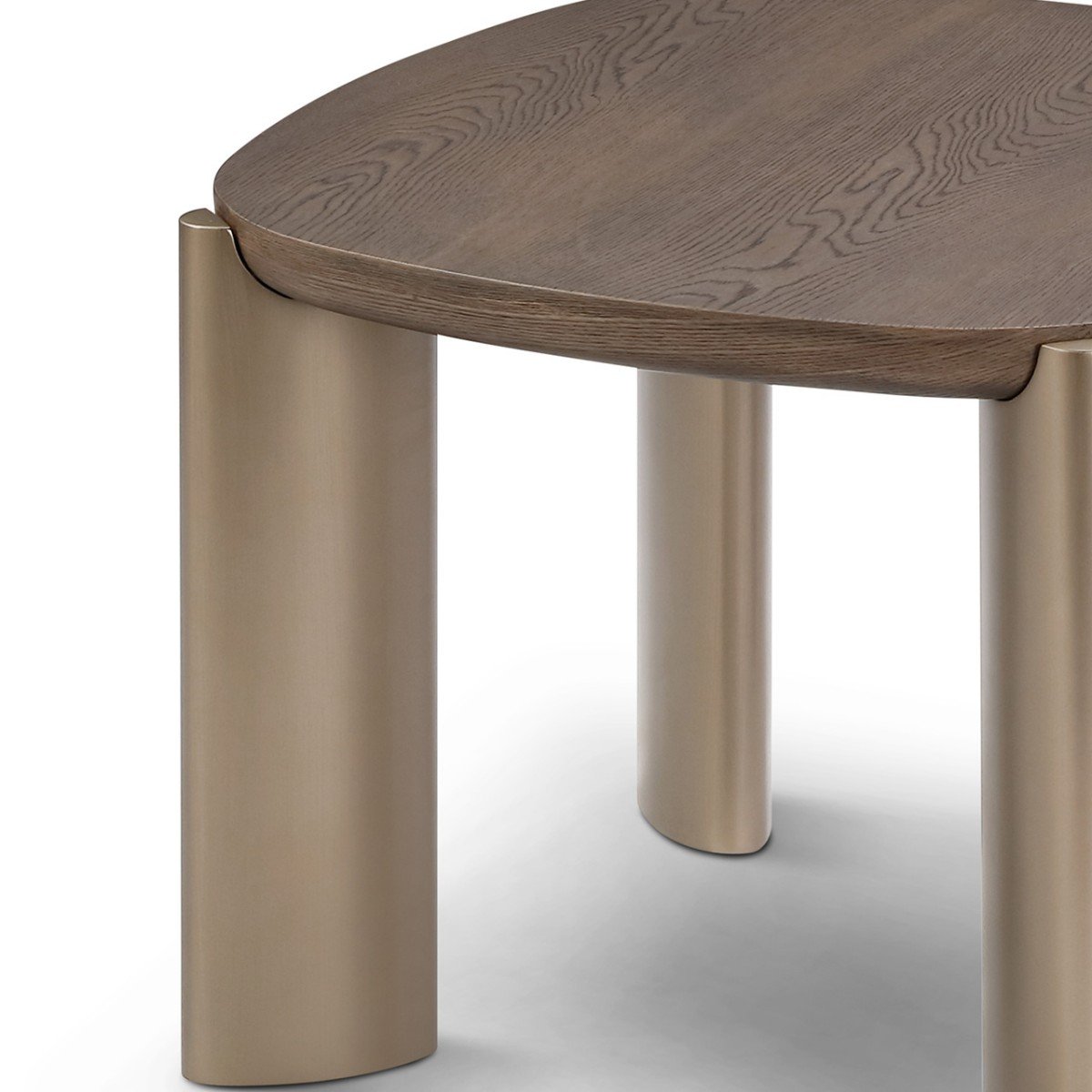 Lecce Square Dark Grey Elm Side Table with Brass Legs, Maison Debrah, , ,