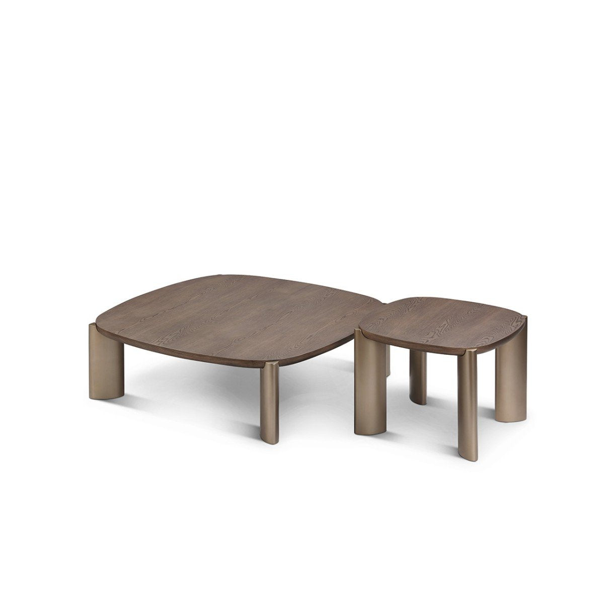 Lecce Square Dark Grey Elm Side Table with Brass Legs, Maison Debrah, , ,