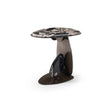 Maison Debrah Lille side table in Bvlgari black marble with brushed black nickel frame