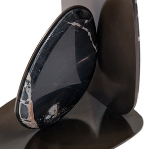 Maison Debrah Lille side table in Bvlgari black marble with brushed black nickel frame — view 3