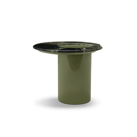 Astren Round Green Marble Side Table on Olive Gloss Base, Maison Debrah, , ,