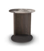 Torvenne Curved Elm Side Table with Leathered Brown Marble Top, Maison Debrah, , ,