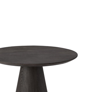 Maison Debrah Nara round side table with dark ash veneer top and black marble base — view 2