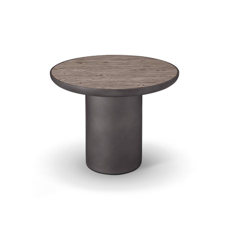 Bellevie Round Sapphire Marble Side Table with Soft Grey Frame, Maison Debrah, , ,