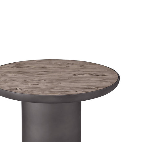 Bellevie Round Sapphire Marble Side Table with Soft Grey Frame, Maison Debrah, , ,