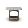 Maison Debrah Tromso silver grey marble side table on a sculpted brass base