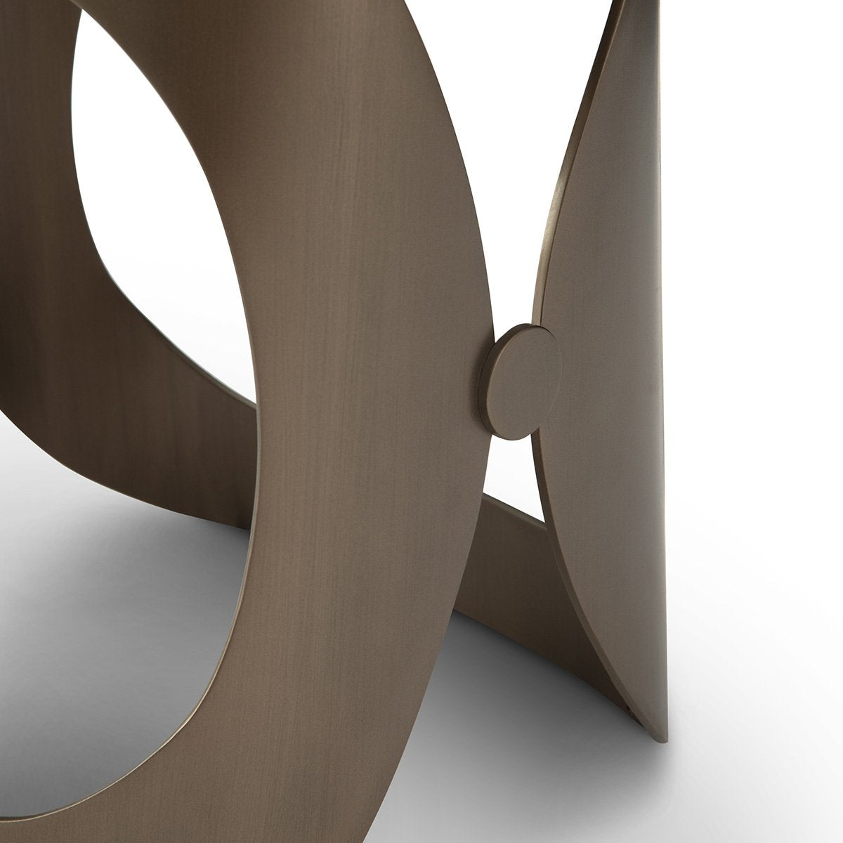 Maison Debrah Tromso silver grey marble side table on a sculpted brass base — view 3