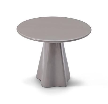 Maison Debrah Fondre Rotonde lobed side table in warm grey high-gloss lacquer — view 2