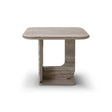 Xeril Travertine End Table with Khaki High-Gloss Lacquer Loop Leg, Maison Debrah, , ,
