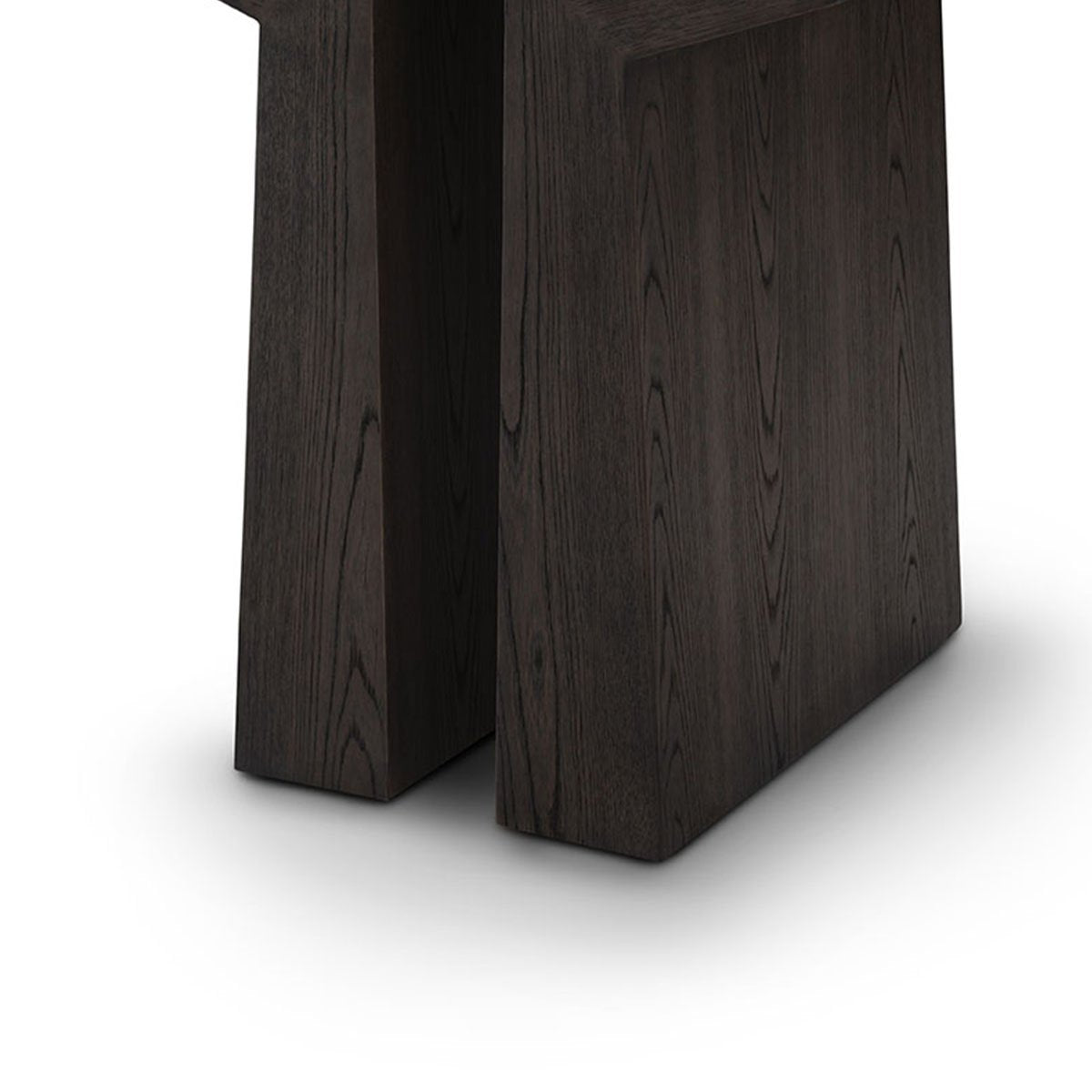 Maison Debrah Varek side table with matte silver-grey travertine top and dark grey elm legs — view 4
