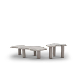 Hestor Cloud-Shaped Travertine Side Table with Khaki Gloss Legs, Maison Debrah, , ,