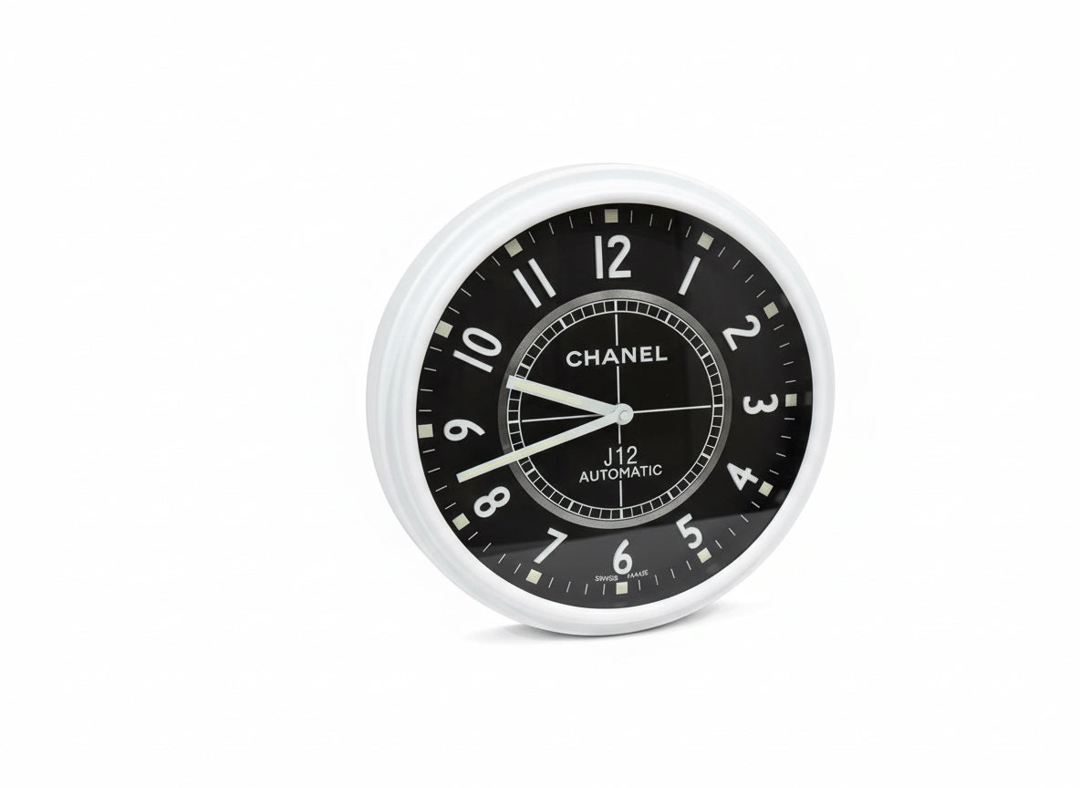 Black & White Decorative Wall Clock | 35cm Quartz – Luxury Logo Style, Cocolea, , ,