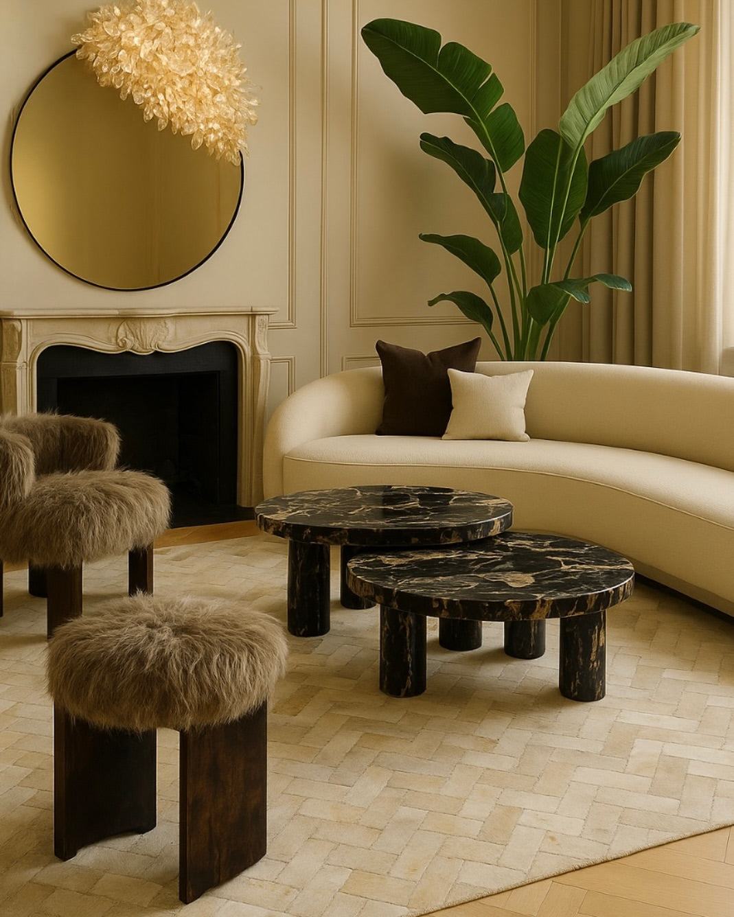 Obsidian Nesting Coffee Table Set — Luxe Neutral Collection, Cocolea, , ,