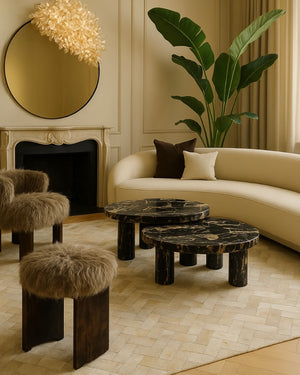 Obsidian Nesting Coffee Table Set — Luxe Neutral Collection