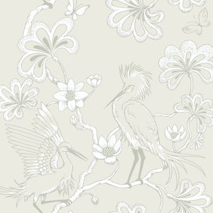 Egrets Wallpaper, Cocolea Natty & Polly, Champagne, Per roll (61.5 cm × 10 m),