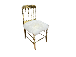 Emporium Brass Dressing Chair with Mongolian Fur, Cocolea, , ,
