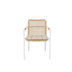 Elin Outdoor Dining Armchair – Clay/Chalk by Satara