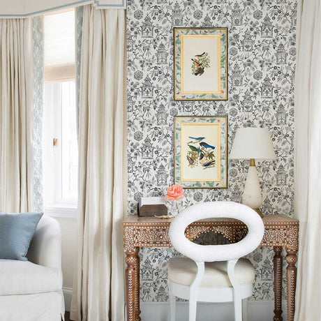 Helaine Wallpaper, Cocolea Natty & Polly, Monochrome, Per roll (52 cm × 10 m),