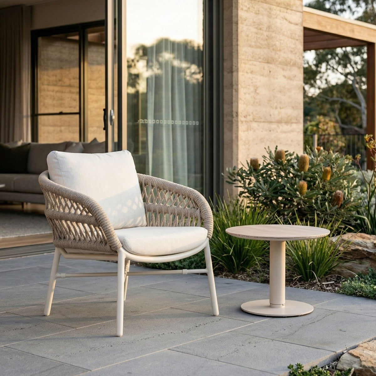 Nalu Adjustable Outdoor Side Table – Sand Ceramic & Mocha, Satara, , ,