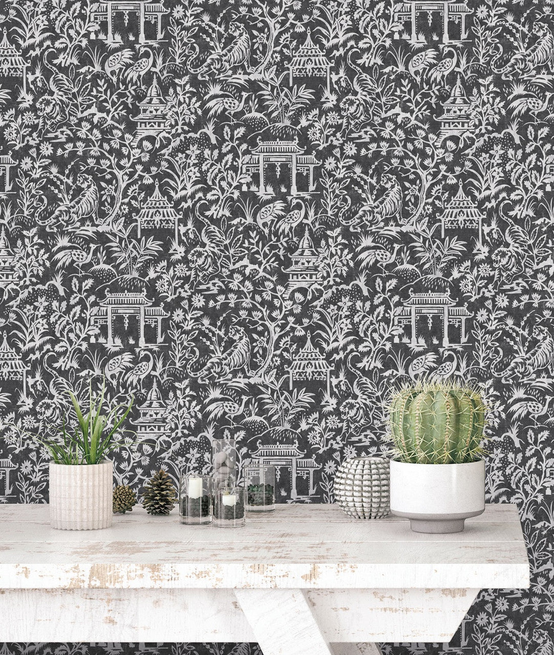 Oriental Toile Wallpaper, Cocolea Natty & Polly, , ,