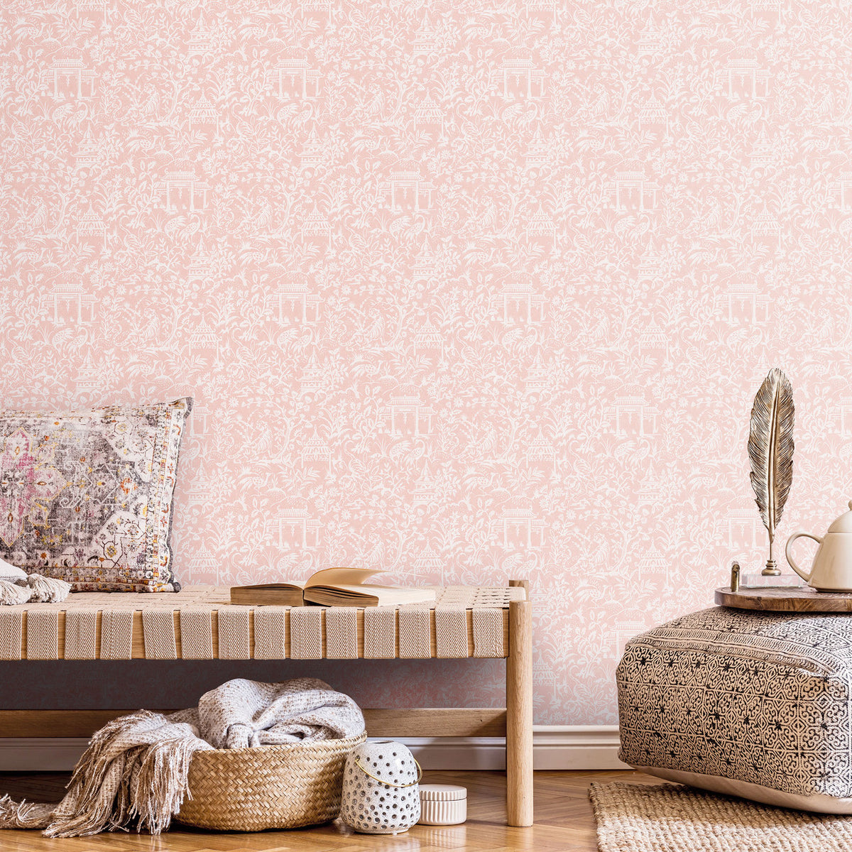 Oriental Toile Wallpaper, Cocolea Natty & Polly, , ,