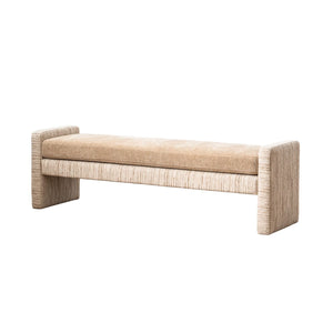 Harris Upholstered Bench – Almond & Oxford Tan, Satara, , ,