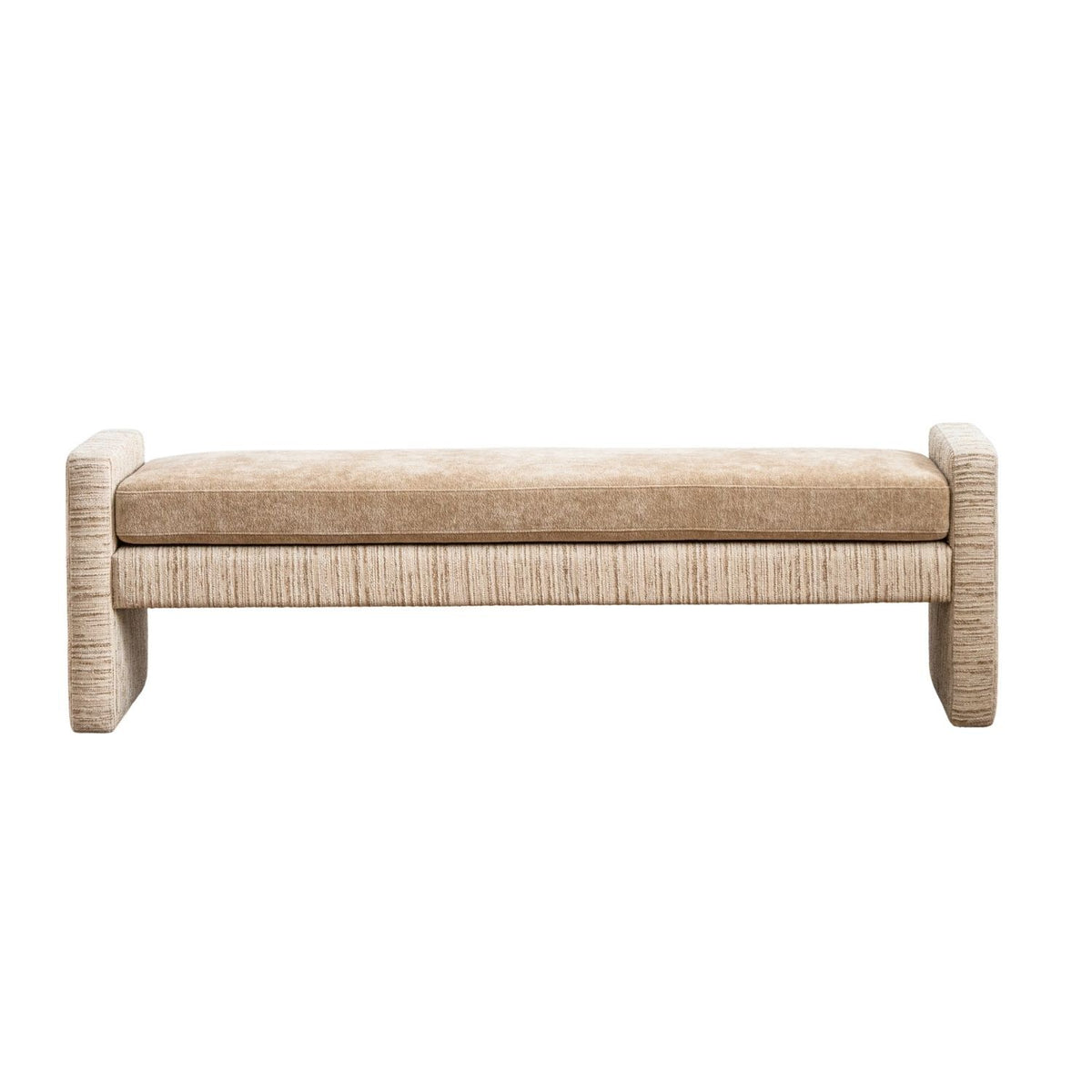 Harris Upholstered Bench – Almond & Oxford Tan, Satara, , ,