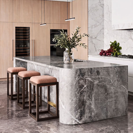 Lucia Bar Stool – Maja Fawn/Coal Oak by Satara – view 2