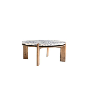 Bruna Coffee Table – Calcutta Marble & Saddle Oak, Satara, , ,