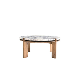 Bruna Coffee Table – Calcutta Marble & Saddle Oak, Satara, , ,